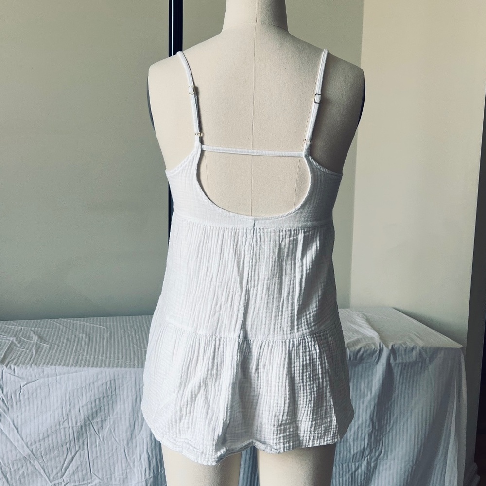 White Cotton Gauze Tunic Top (wild fable) - Picture 3 of 6